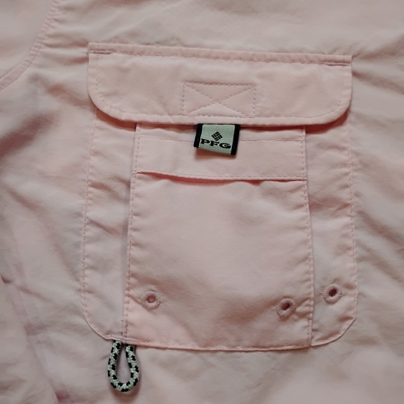 Columbia PFG Shirt Mens M Pink Long Sleeve Button Down Fishing Omni Shade - Picture 4 of 12